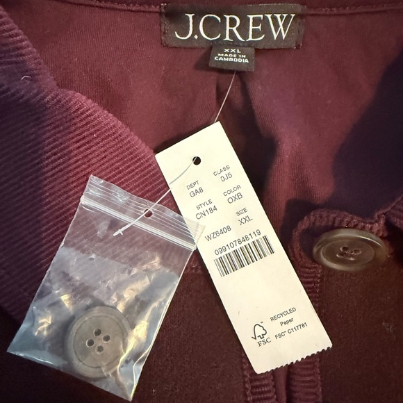 J. Crew Women's knit Jacket in wool blend - NWT, Oxblood - Picture 3 of 3